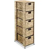 vidaXL Unité de rangement avec 5 paniers 25,5x37x100 cm Jacinthe d'eau