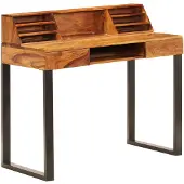 vidaXL Bureau 110 x 50 x 94 cm bois massif et acier