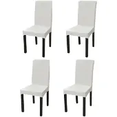 vidaXL Housse de chaise droite extensible 4 pcs Crème