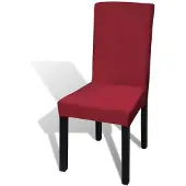 vidaXL Housses de chaise élastiques droites 6 pcs Bordeaux