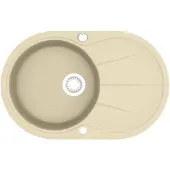 vidaXL Évier en granit simple bassin ovale beige