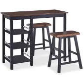 vidaXL Bar Set 3 pièces MDF noir