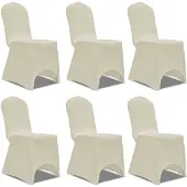 vidaXL Housse crème extensible pour chaise 6 pièces