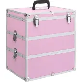 vidaXL Mallette à maquillage 37x24x40 cm Rose Aluminium