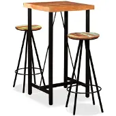 vidaXL Ensemble de bar 3 pièces en bois massif d'acacia et de vieux bois