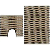 vidaXL Tapis de salle de bain tissés à la main Jute Naturel et Noir