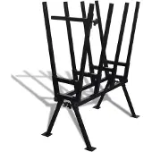 vidaXL Tréteau enduit de poudre noir pour travail en bois