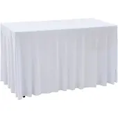 vidaXL Nappes élastiques de table avec jupon 2 pcs 120x60,5x74cm Blanc