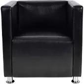 vidaXL Fauteuil cube noir similicuir