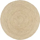 vidaXL Tapis fait à la main Jute avec design de spirale Blanc 90 cm