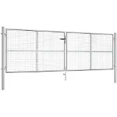 vidaXL Portail de jardin en acier galvanisé 400 x 125 cm argent
