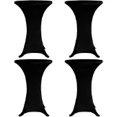 vidaXL Housses élastiques de table Ø 60 cm Noir 4 pcs