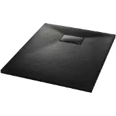 vidaXL Bac de douche SMC Noir 90 x 70 cm