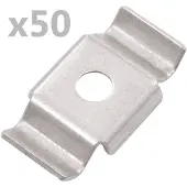 vidaXL Pince à papillon pour treillis à double barre, 50 pcs. Acier inoxydable