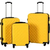 vidaXL Ensemble de trolleys à coque dure 3 pcs. Jaune ABS