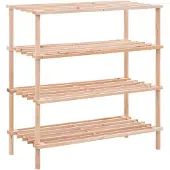 vidaXL Range-chaussures à 4 étagères Bois de sapin solide