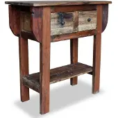 vidaXL Table console bois de récupération mélangé 80x35x80 cm