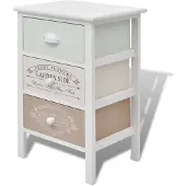 vidaXL Armoire d'appoint avec 3 tiroirs Style français Bois