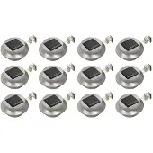 vidaXL Lampes solaires d'extérieur 12 pcs. LED Ronde 12 cm Blanc