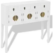 vidaXL Buffet de style chinois bois massif blanc