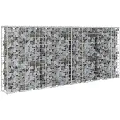 vidaXL Mur à gabion avec couvercles Acier galvanisé 200 x 20 x 85 cm