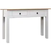 vidaXL Table console Blanc 110x40x72 cm Pin solide Gamme Panama