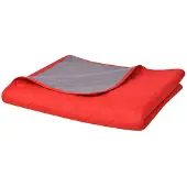 OEM vidaXL Couvre-lit double face piqué rouge et gris 230x260 cm