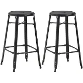 vidaXL Tabouret de bar 2 pcs. noir acier