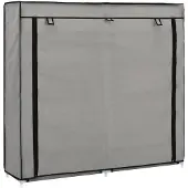 vidaXL Armoire à chaussures avec housse Gris 115x28x110 cm Tissu