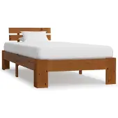 vidaXL Lit en bois massif pin brun miel 90x200 cm