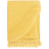 vidaXL Couverture en coton 160 x 210 cm Jaune moutarde
