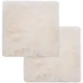 vidaXL Coussins de chaise lot de 2 Blanc Peau de mouton véritable