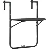 vidaXL Table de balcon suspendue Marron 60x64x83,5 cm plastique aspect rotin