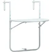 vidaXL Table de balcon suspendue blanc 60x64x83,5 cm plastique aspect rotin