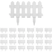 vidaXL Bordure de pelouse 25 pcs. Blanc 10 m PP