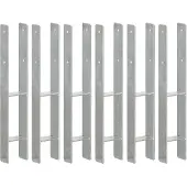 vidaXL Piquets de clôture 6 pcs Argenté 9x6x60 cm Acier galvanisé