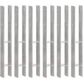 vidaXL Piquets de clôture 6 pcs Argenté 7x6x60 cm Acier galvanisé