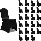 vidaXL Housses élastiques de chaise Noir 24 pcs