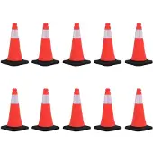 vidaXL Cônes de signalisation réfléchissants à base lourde 10 pcs 50cm