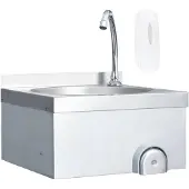 vidaXL Lave-mains avec robinet et distributeur de savon Acier inoxydable