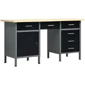 vidaXL Établi Noir 160x60x85 cm Acier