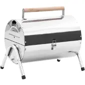 vidaXL Barbecue de table portable au charbon de bois Acier inoxydable Double grille