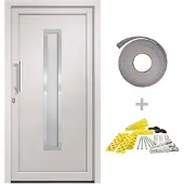 vidaXL Porte d'entrée blanche 98x200 cm