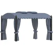 vidaXL Pavillon avec rideaux 3 x 4 m Anthracite Acier