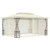 vidaXL Pavillon avec filet 300x400x265 cm Crème
