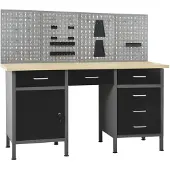 vidaXL Établi avec 4 panneaux à outils