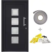 vidaXL Porte d'entrée anthracite 88x200 cm