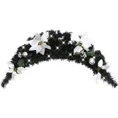 vidaXL Arc de porte de Noël avec lumières LED Noir 90 cm PVC