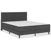 vidaXL Lit boxspring gris foncé tissu 160x200 cm