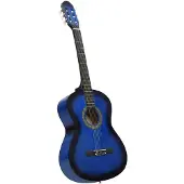 vidaXL Guitare classique pour débutants Bleu 4/4 39" Tilleul